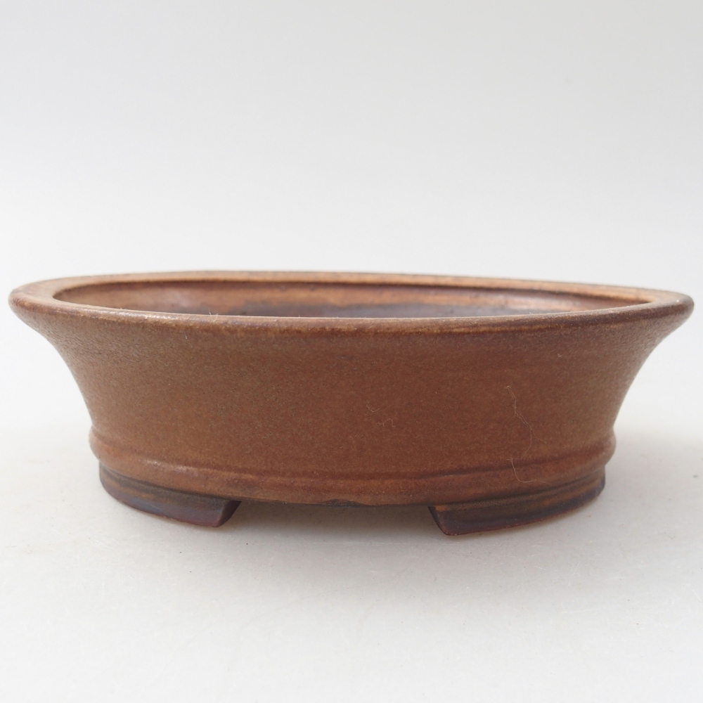 Ceramic bonsai bowl 14 x 12,5 x 4 cm, brown