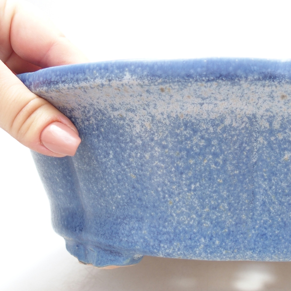 Ceramic bonsai bowl 26,5 x 26,5 x 8 cm, colour blue