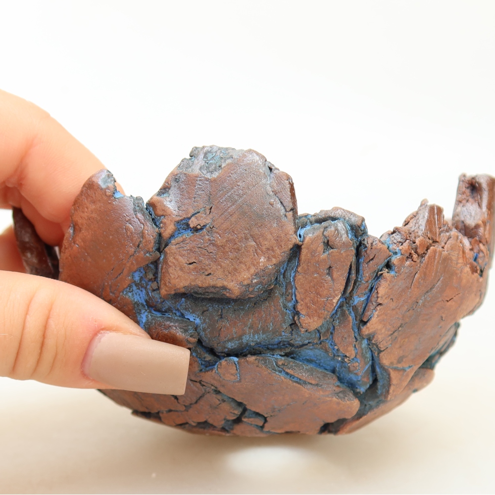 Ceramic Shell, 11 x 10.5 x 6 cm, blue