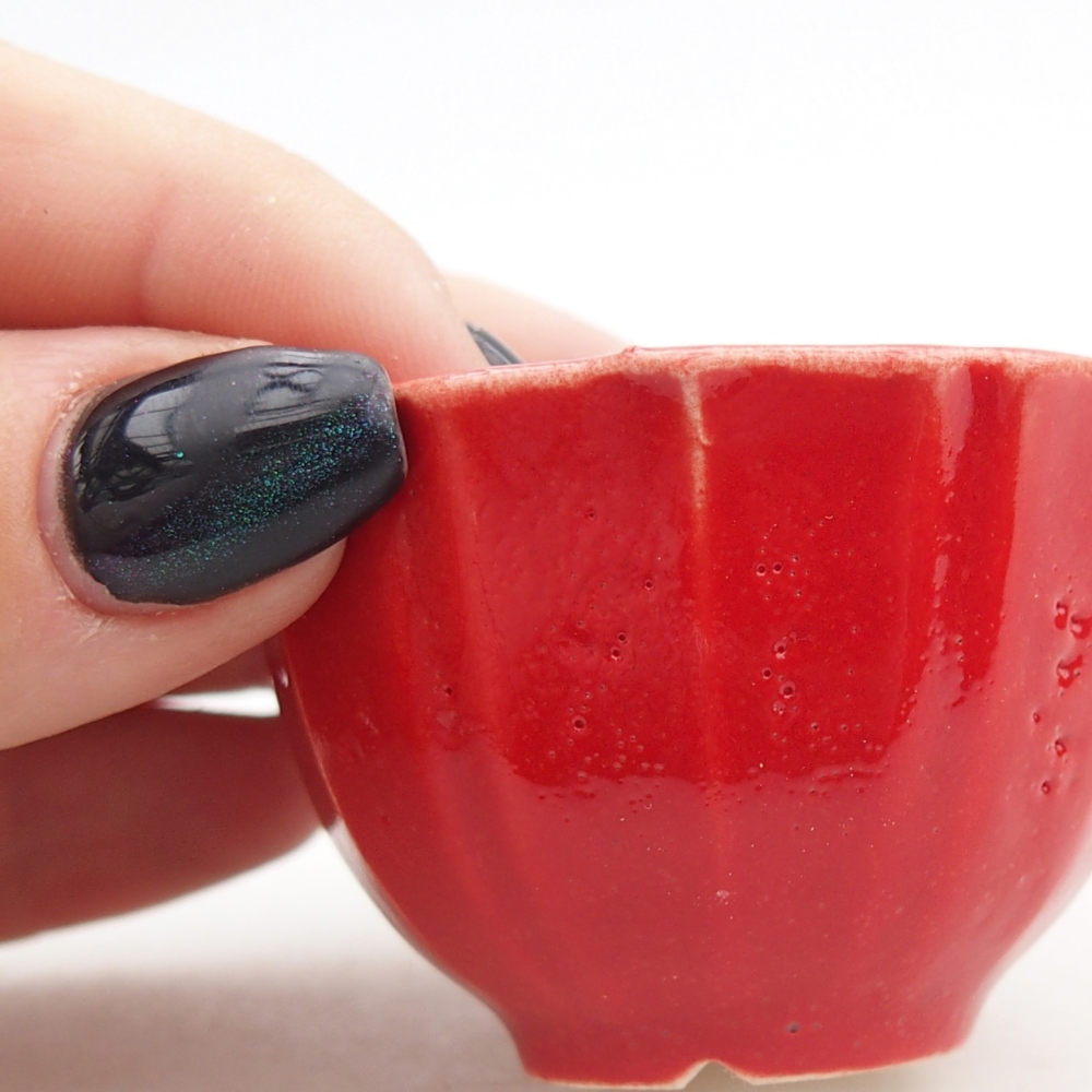 Mini bonsai bowl 5,5 x 5,5 x 3,5 cm, colour red