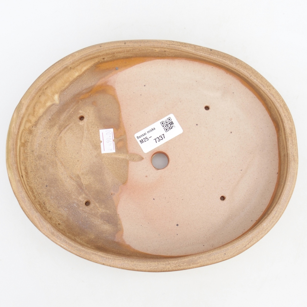 Ceramic bonsai bowl 24 x 20 x 4 cm, colour beige