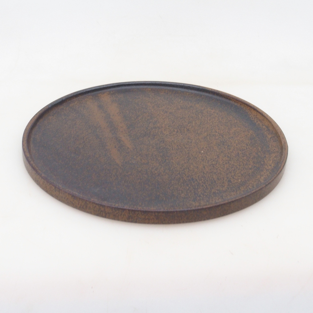 Bonsai bowl round D7-S - 16 x 16 x 1 cm - brown