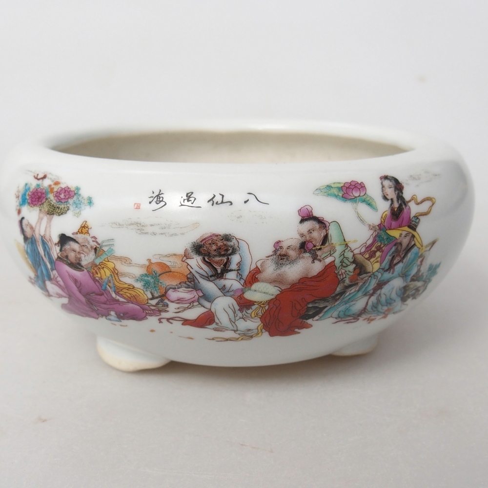 Ceramic bonsai bowl 10 x 10 x 5 cm, colour white