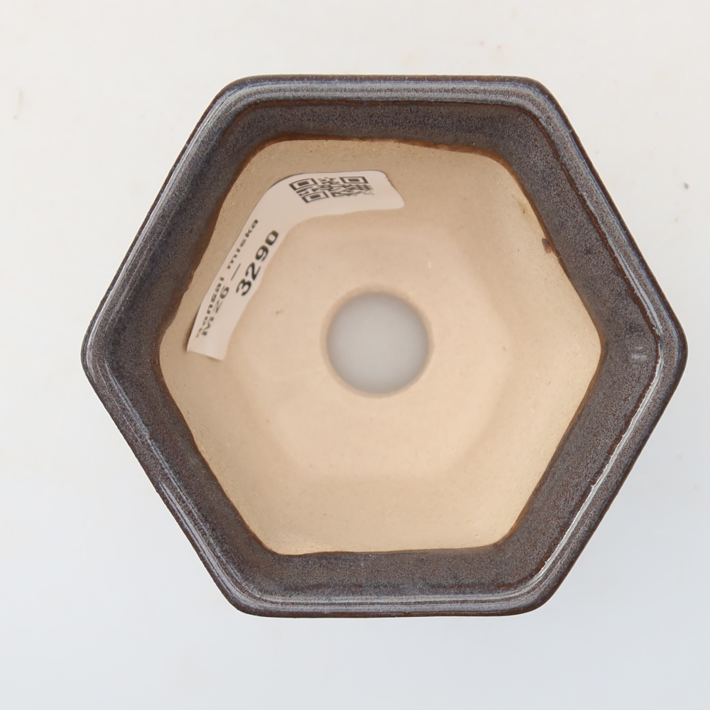 Ceramic bonsai pot, 7 x 6.5 x 5 cm, gray