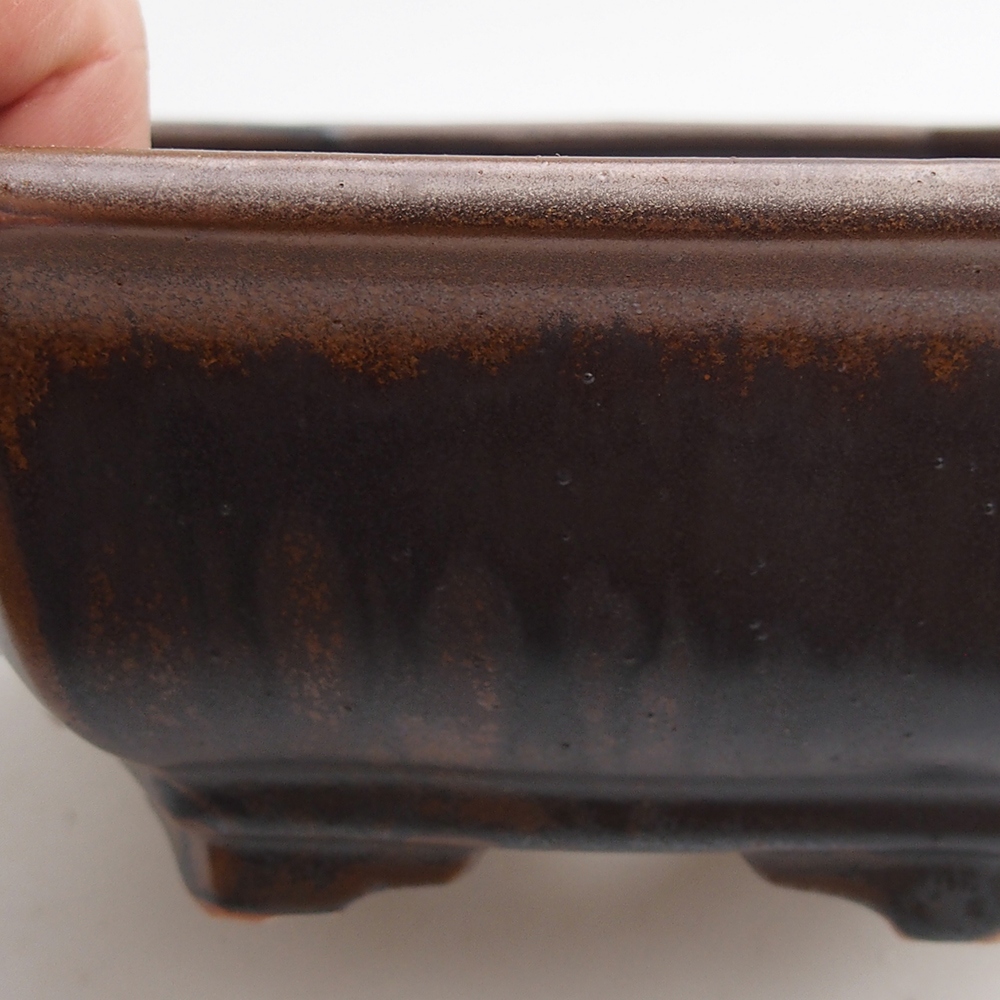 Ceramic bonsai bowl 23 x 21 x 7,5 cm, brown