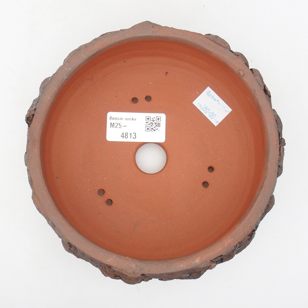 Ceramic bonsai bowl 14,5 x 14,5 x 6 cm, color brown