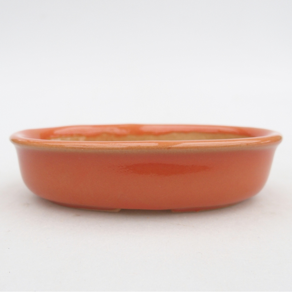 Ceramic bonsai bowl 12 x 8,5 x 3 cm, orange