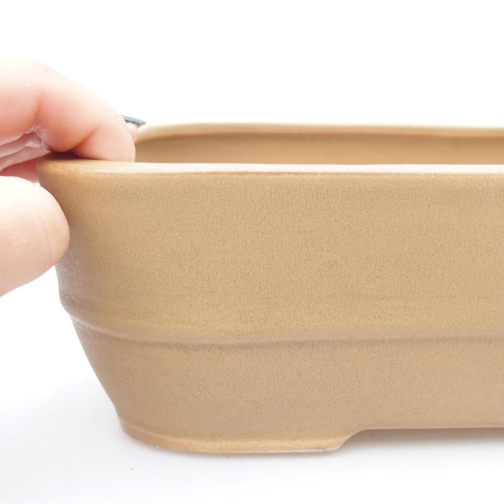 Ceramic bonsai bowl 28 x 21 x 7,5 cm, color beige