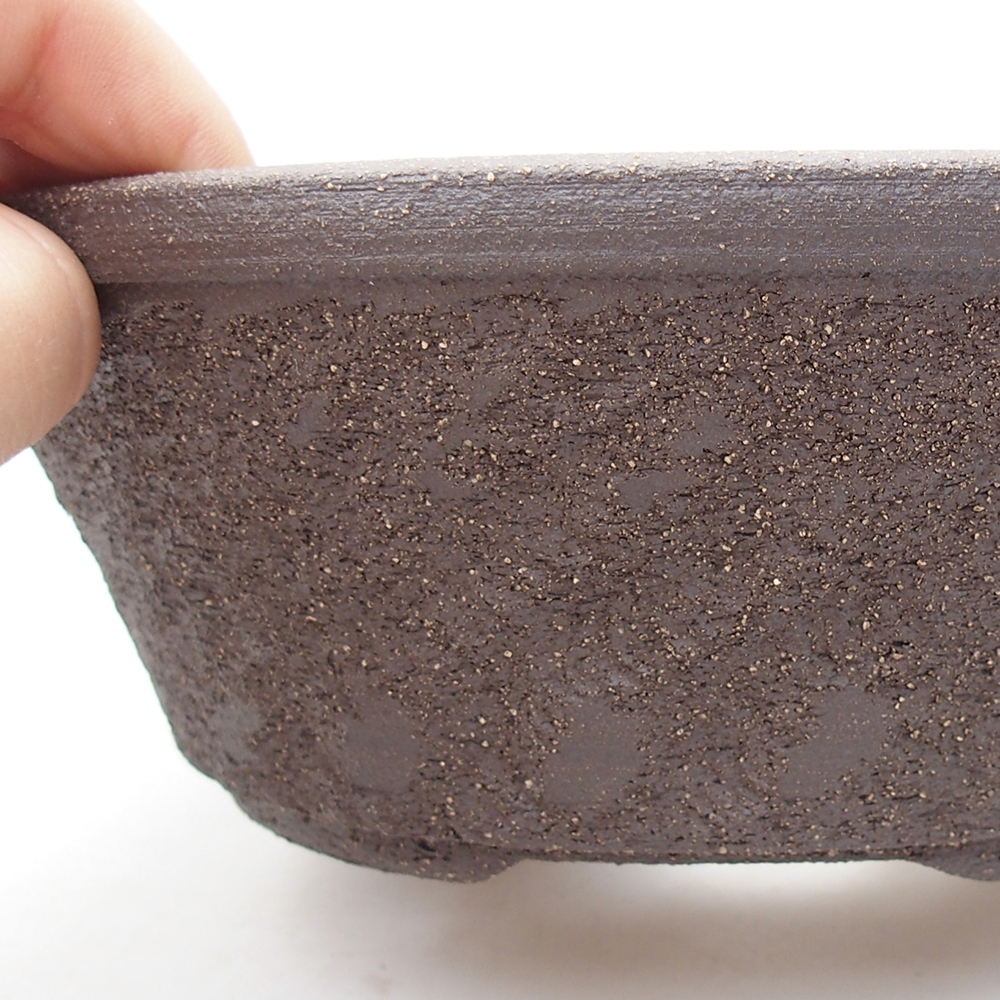 Ceramic bonsai bowl 18 x 18 x 6,5 cm, brown