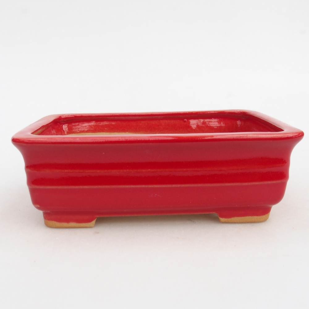 Ceramic bonsai bowl 13,5 x 10 x 4,5 cm, colour red
