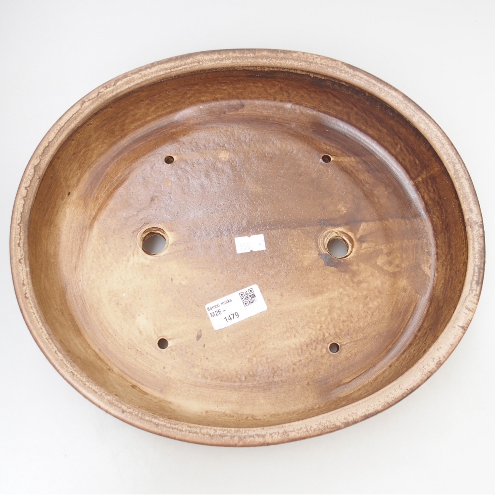 Ceramic bonsai bowl 31,5 x 27,5 x 6 cm, colour beige