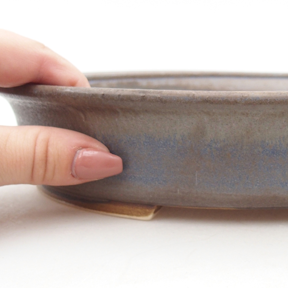 Ceramic bonsai bowl 24 x 21 x 5 cm, colour blue