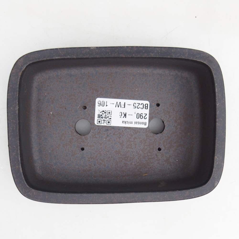 Ceramic bonsai bowl 14,5 x 10,5 x 4 cm, brownish ochre
