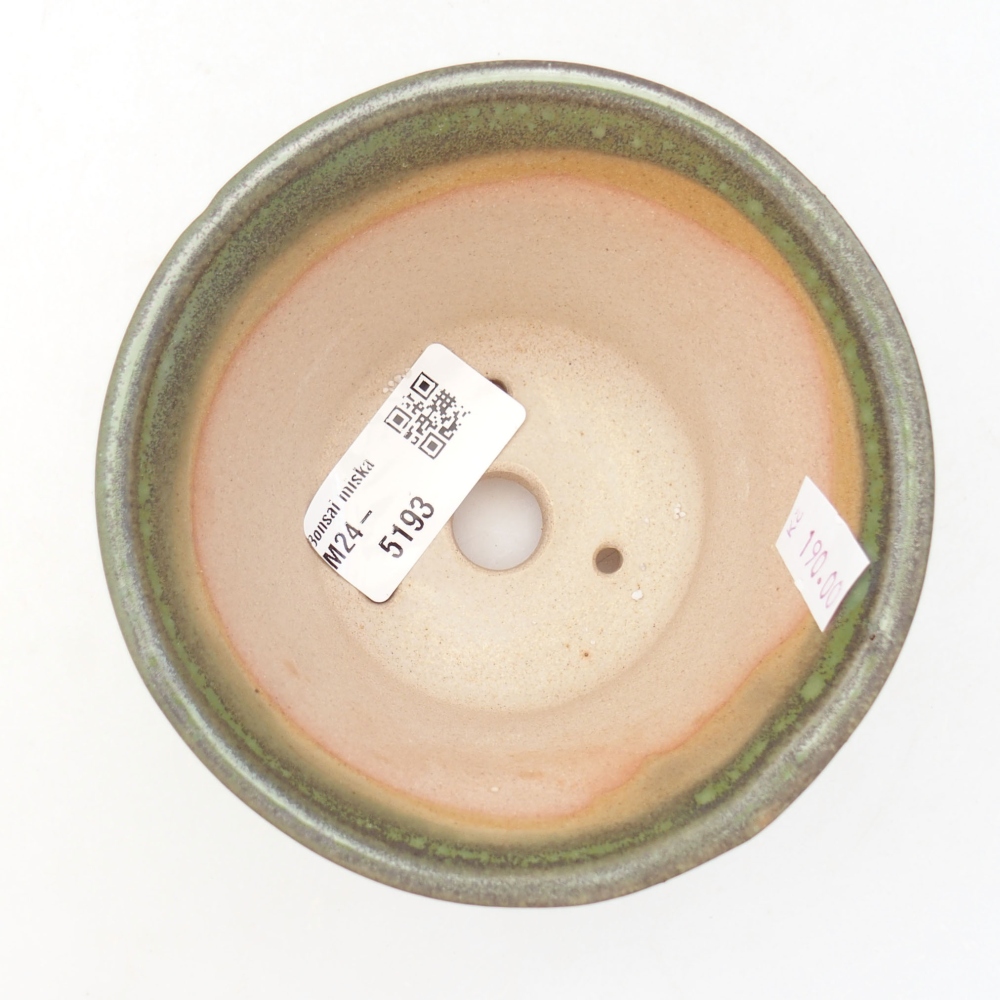 Ceramic bonsai bowl 11 x 11 x 7 cm, color green