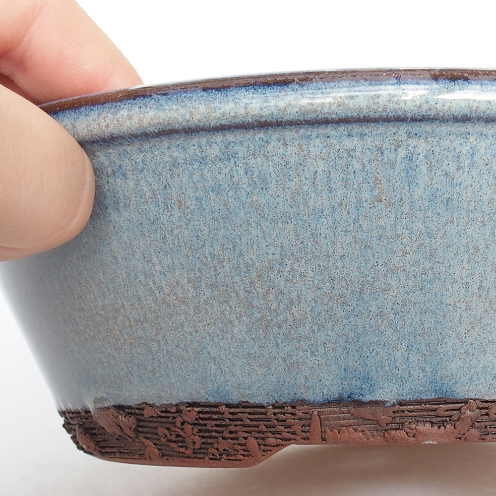 Ceramic bonsai bowl 19 x 19 x 6 cm, colour blue