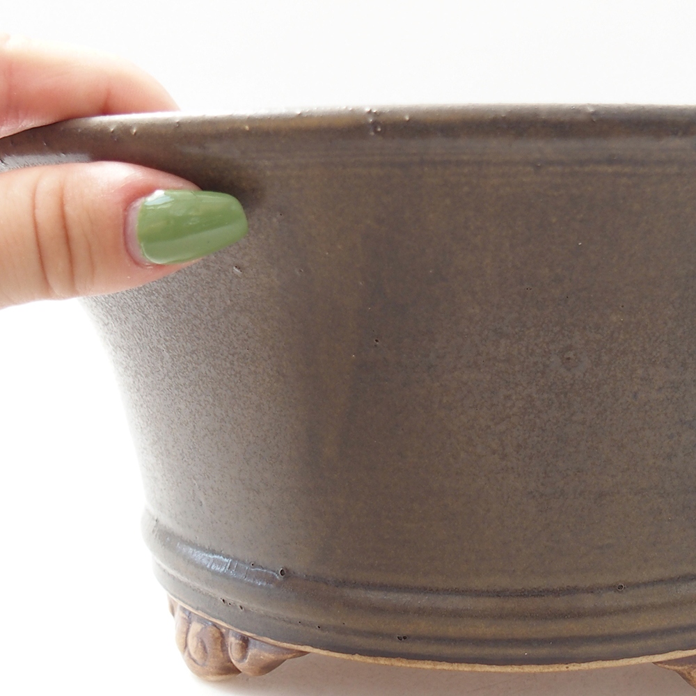 Ceramic bonsai bowl 24 x 24 x 11,5 cm, brown