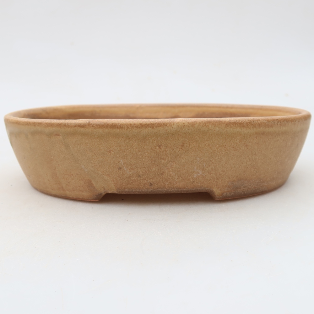 Ceramic bonsai bowl 17 x 14 x 4 cm, colour beige