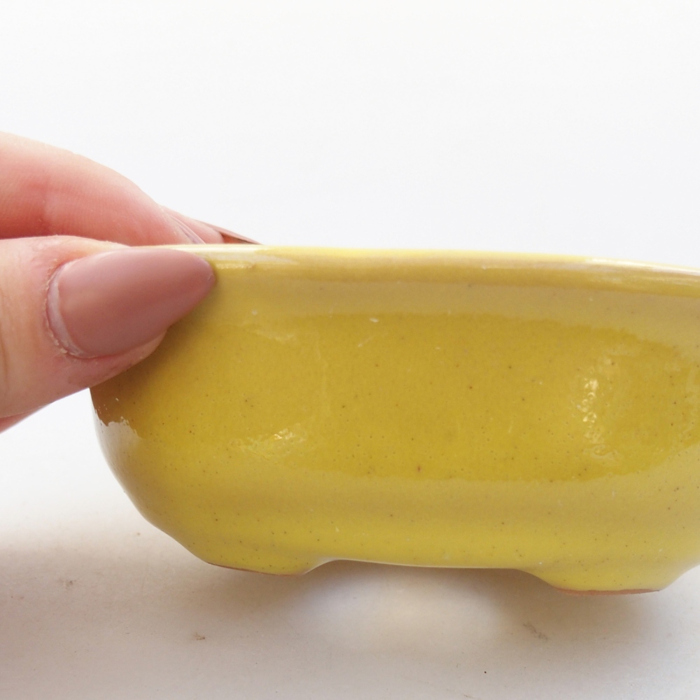 Ceramic bonsai bowl 11 x 9 x 4 cm, yellow