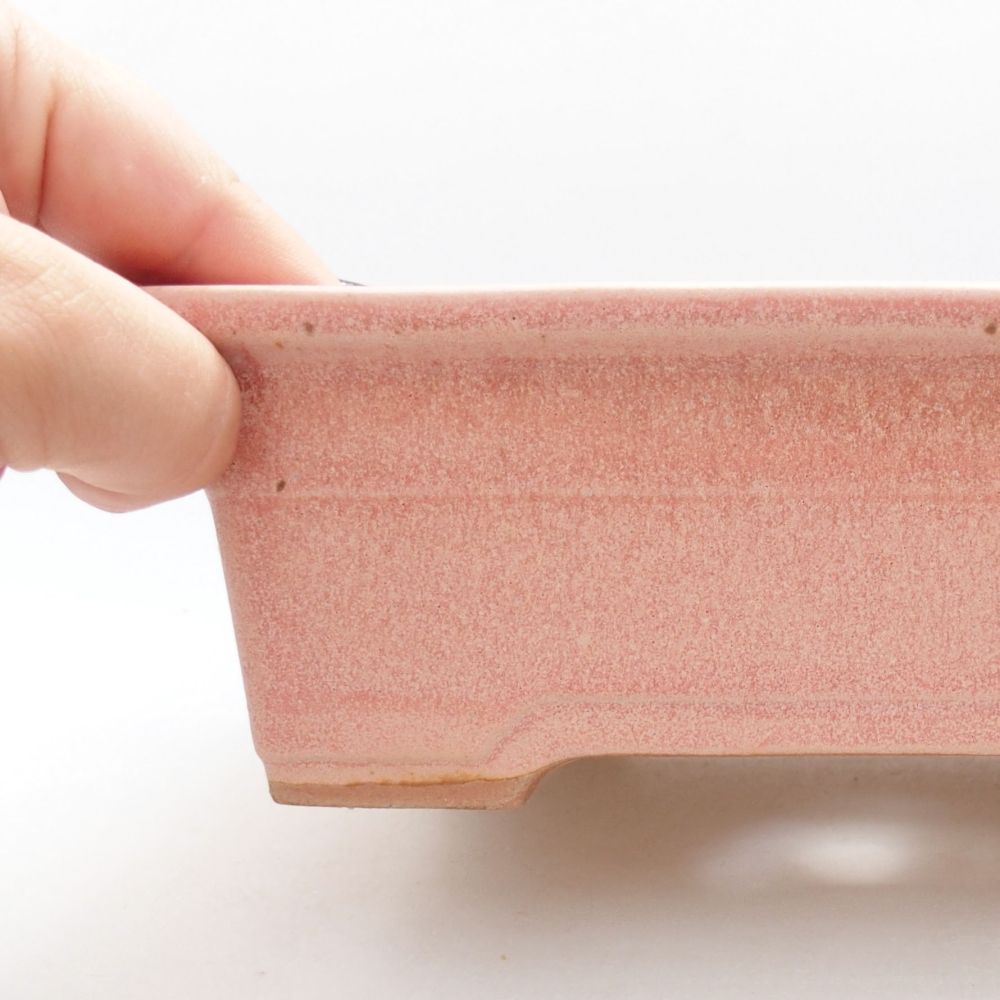 Ceramic bonsai bowl 18,5 x 13 x 6,5 cm, color pink