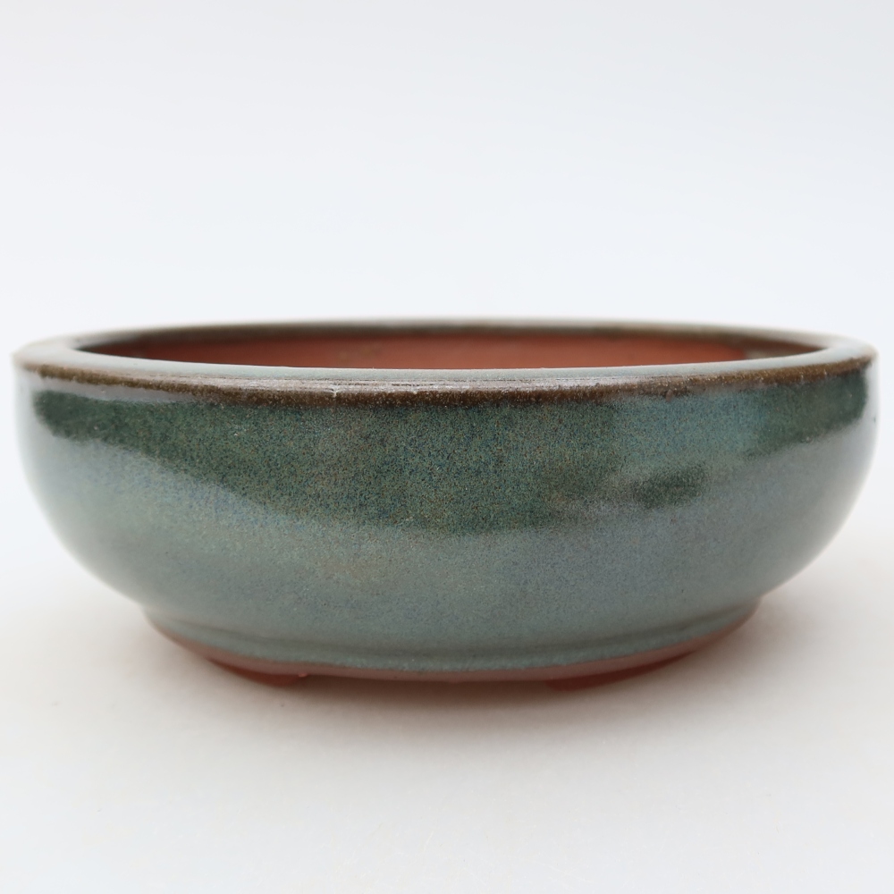 Ceramic bonsai bowl 14 x 14 x 5 cm, green