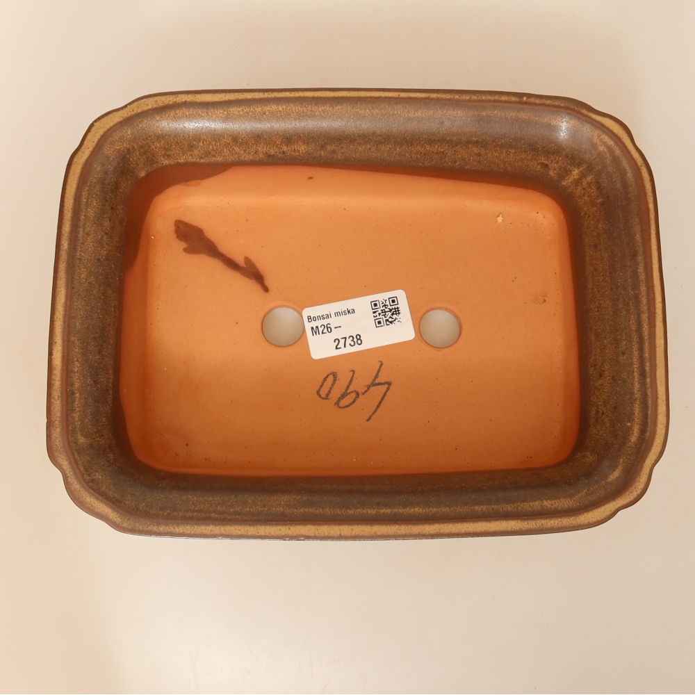 Ceramic Bowl, 20 x 15.5 x 5.5 cm, brown