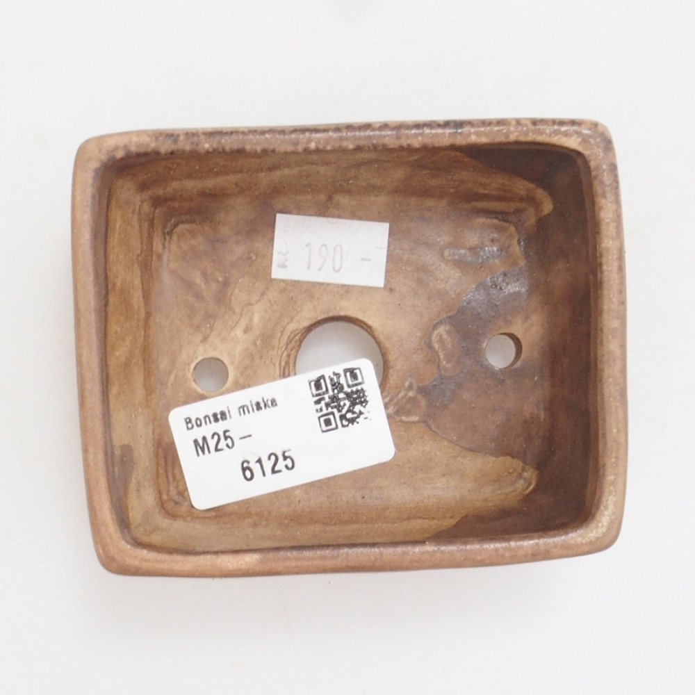 Ceramic bonsai bowl 9 x 7,5 x 3,5 cm, color brown
