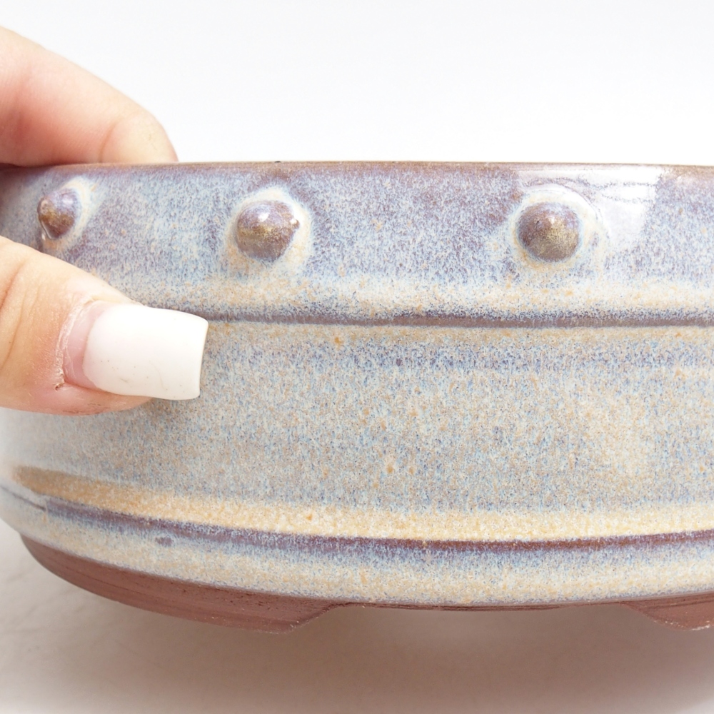 Ceramic bonsai bowl 18 x 18 x 6,5 cm, colour blue