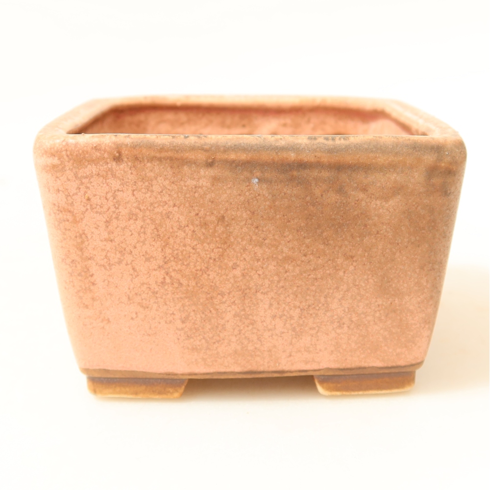 Ceramic bonsai pot, 8.5 x 8.5 x 5.5 cm, pink