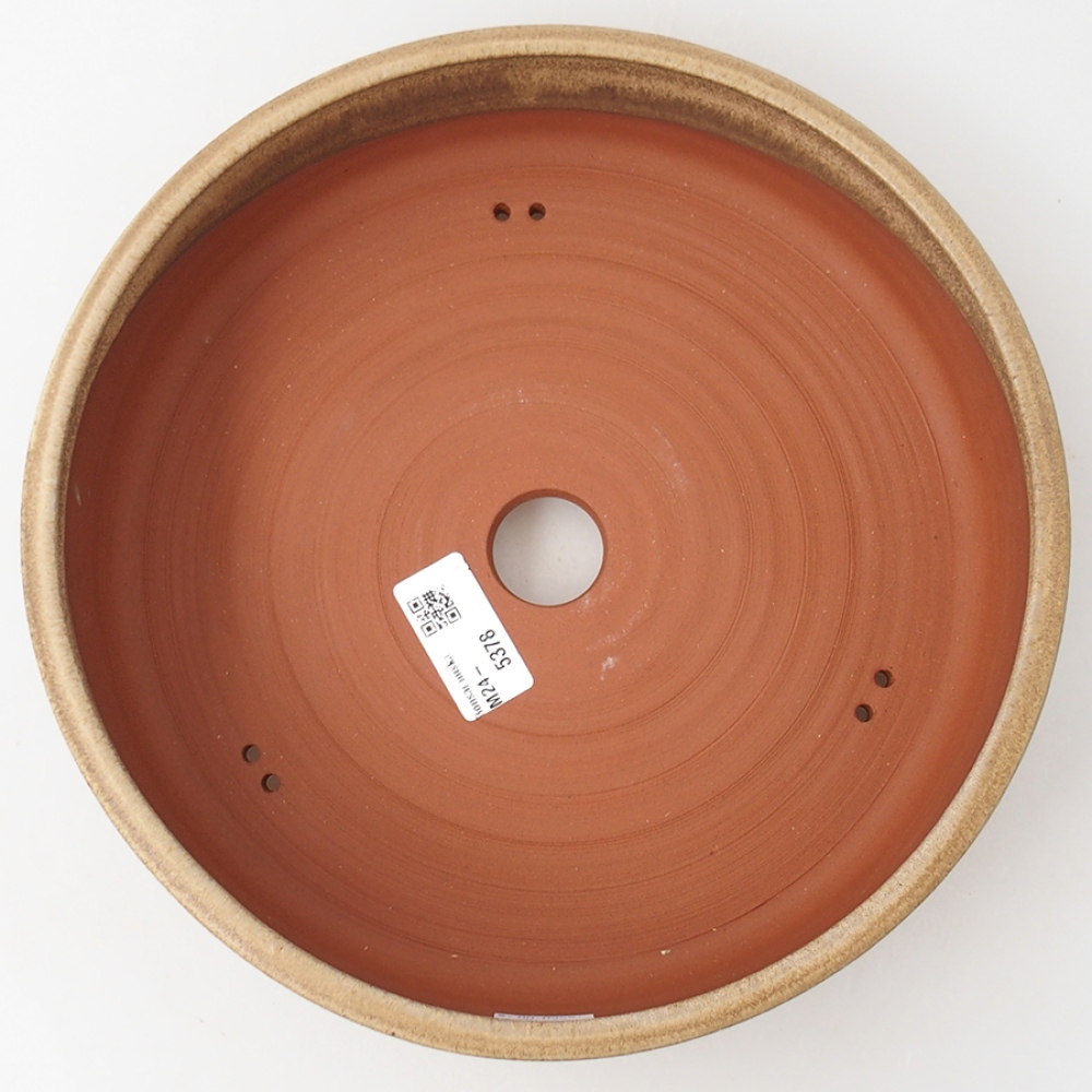 Ceramic bonsai bowl 24,5 x 24,5 x 6,5 cm, color beige