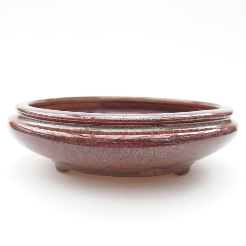 Ceramic bonsai bowl 15 x 15 x 4,5 cm, color brown