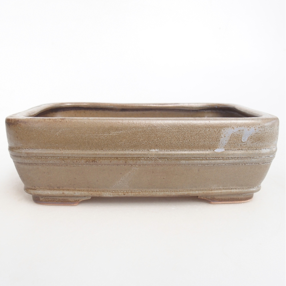 Ceramic bonsai bowl 16,5 x 12 x 5,5 cm, blue-grey