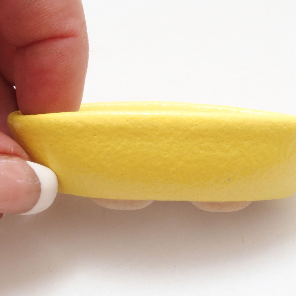 Ceramic bonsai bowl 6,5 x 3,5 x 2 cm, yellow