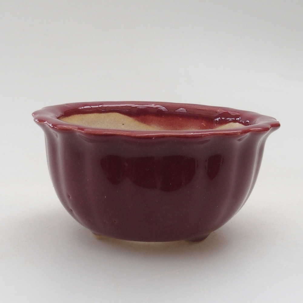 Mini bonsai bowl 6,5 x 6,5 x 3,5 cm, color burgundy