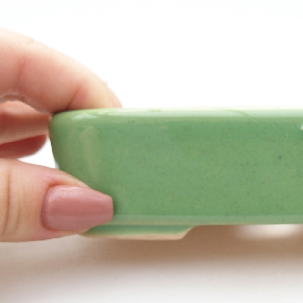 Ceramic bonsai bowl 12,5 x 9 x 3,5 cm, green