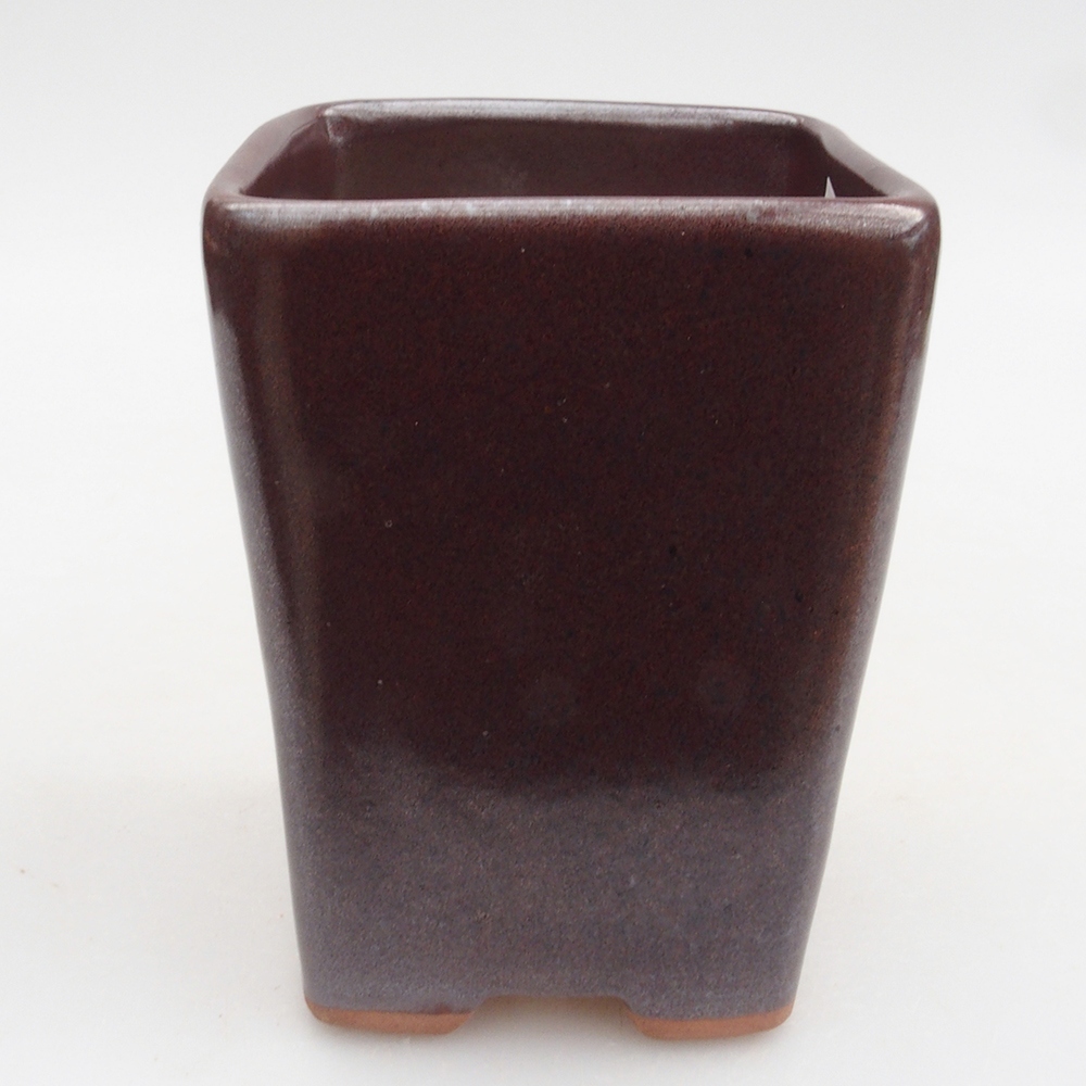 Ceramic bonsai bowl 8 x 8 x 10 cm, color brown