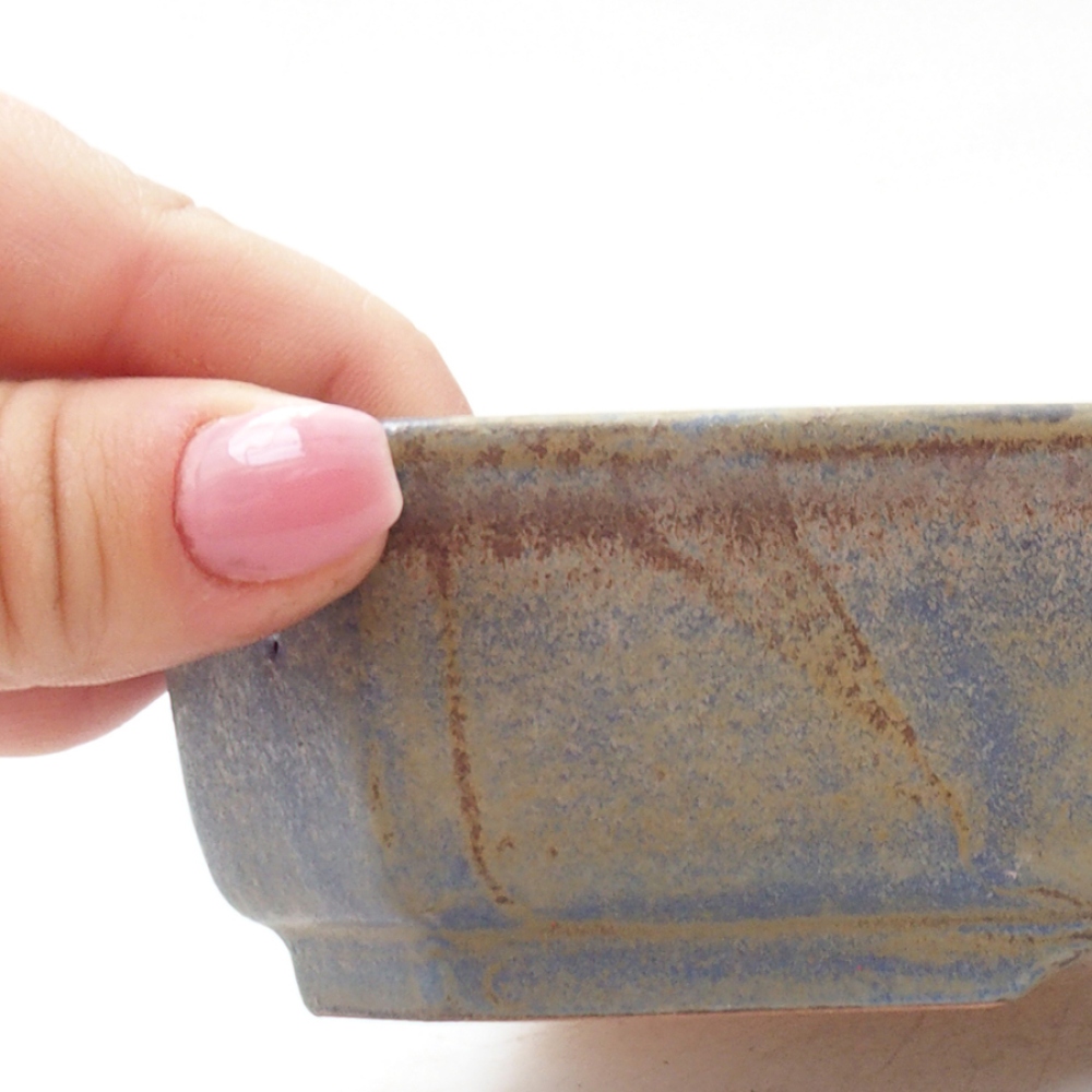 Ceramic bonsai bowl 19 x 13,5 x 4 cm, color blue