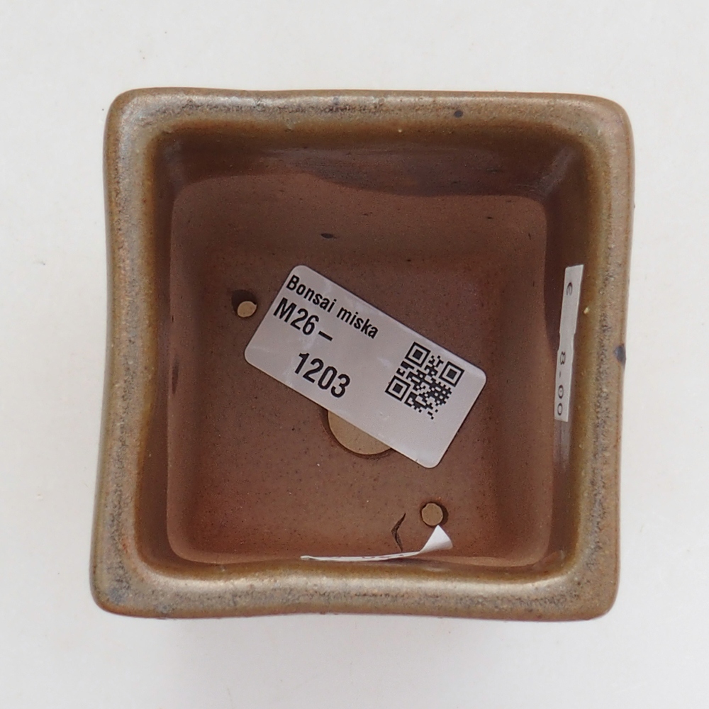 Ceramic bonsai bowl 7,5 x 7,5 x 10,5 cm, brown