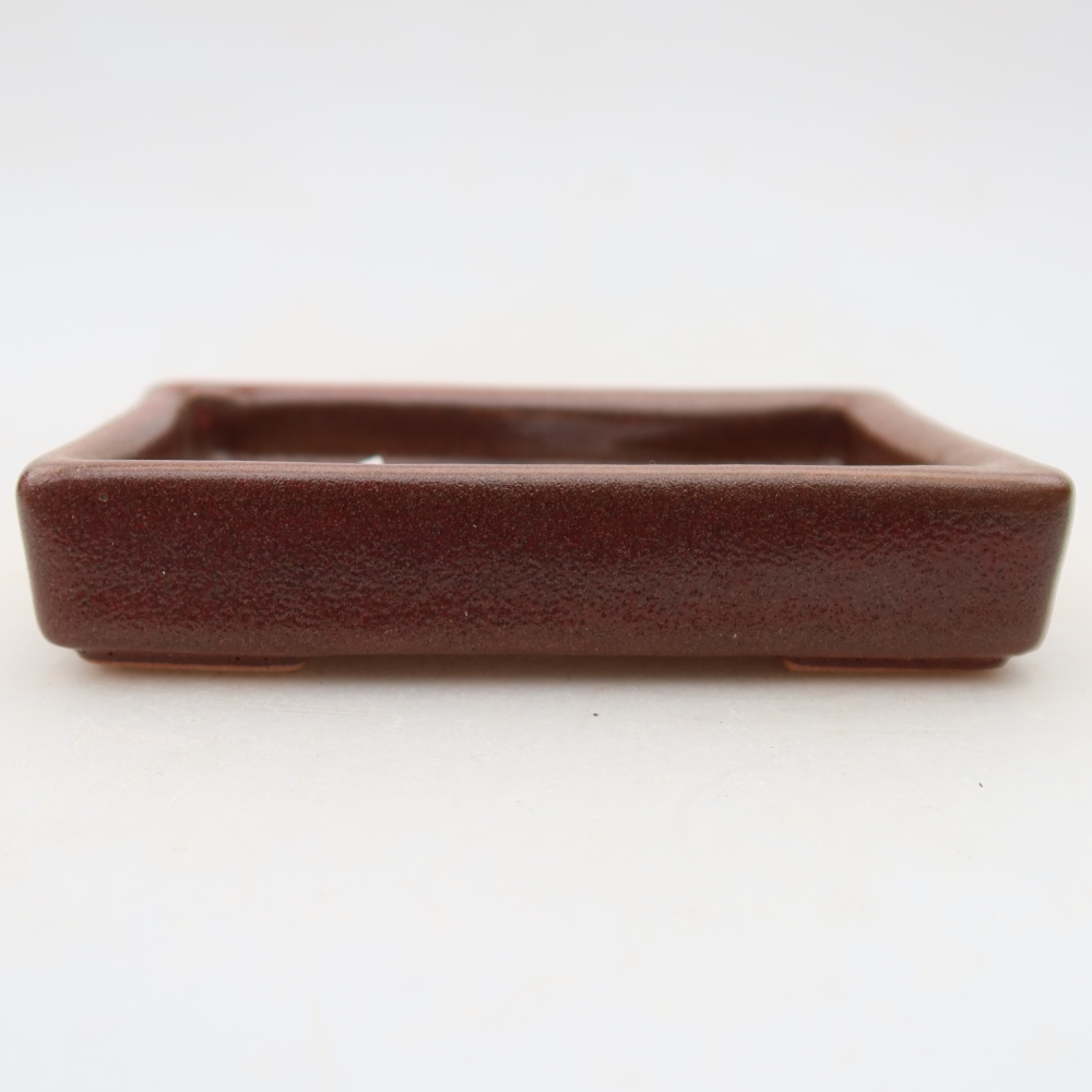 Ceramic bonsai pot, 10 x 7 x 2 cm, burgundy