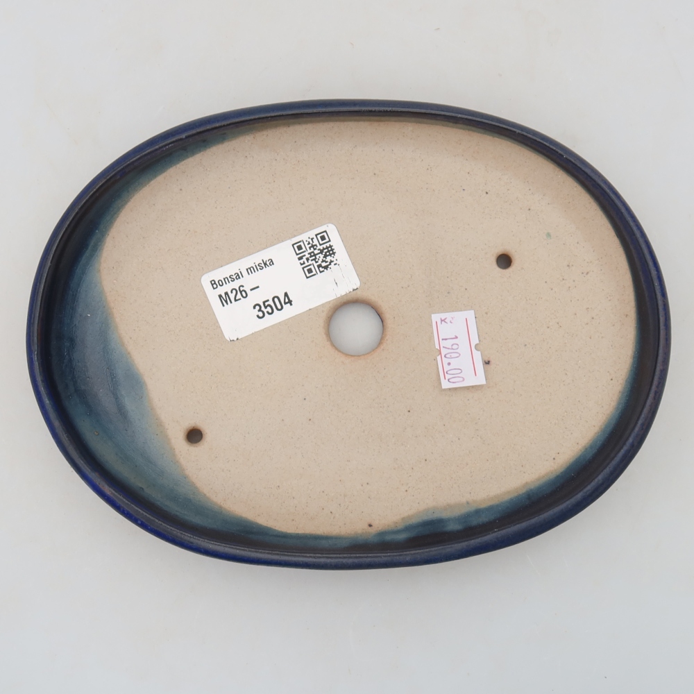 Ceramic bonsai pot, 17 x 12 x 2.5 cm, blue