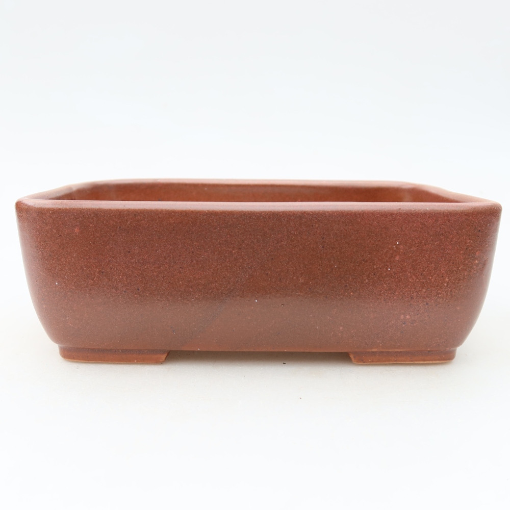 Ceramic bonsai pot, 16 x 10.5 x 5.5 cm, burgundy