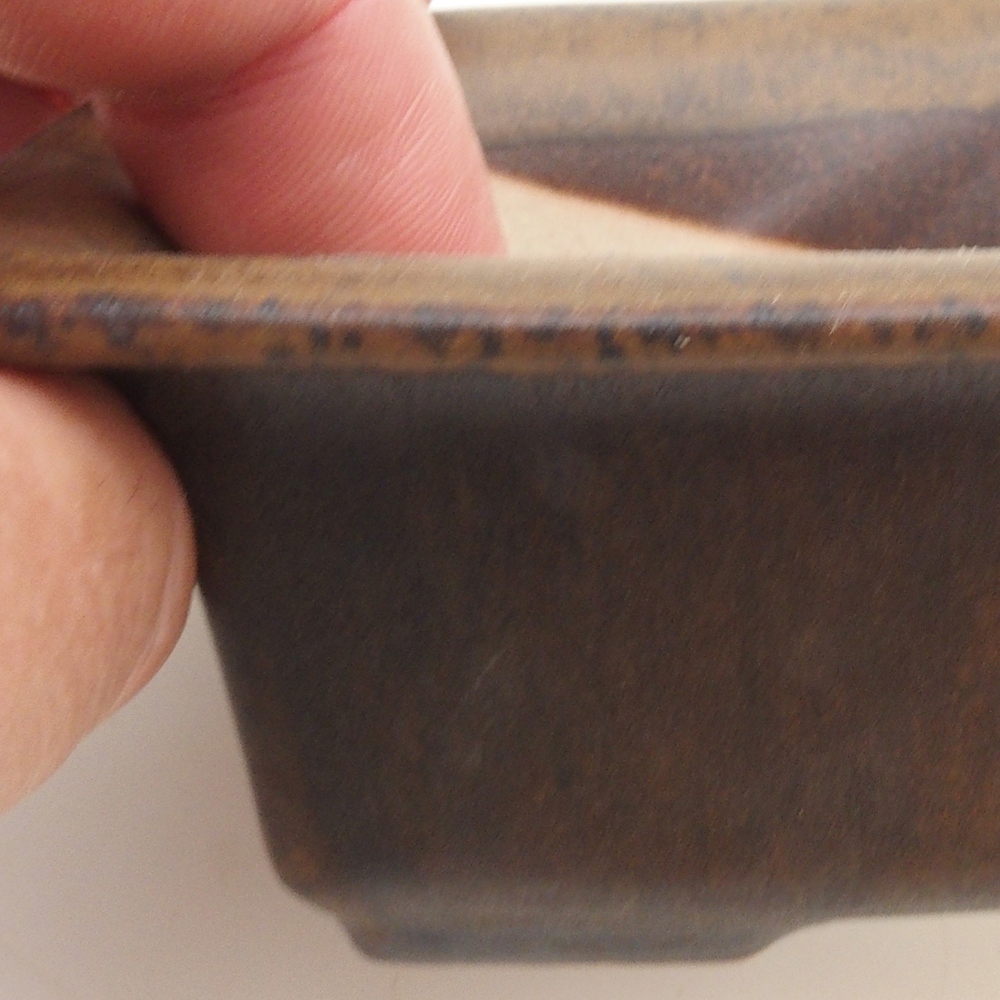 Bonsai bowl H11 - 11.5 x 10 x 4 cm. - brown