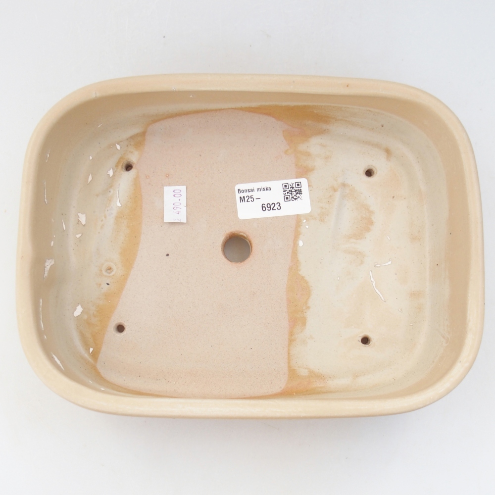 Ceramic bonsai bowl 22,5 x 17,5 x 5,5 cm, colour beige