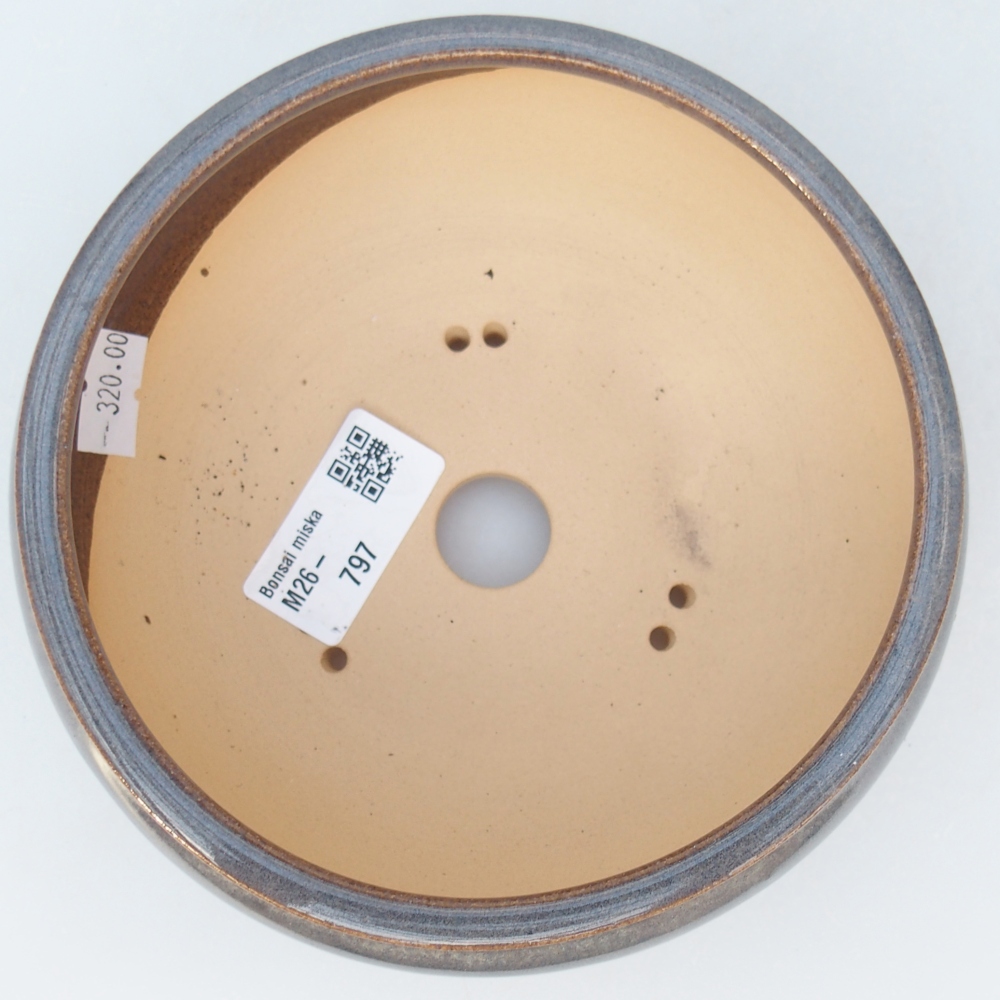 Ceramic bonsai bowl 14 x 14 x 6 cm, grey
