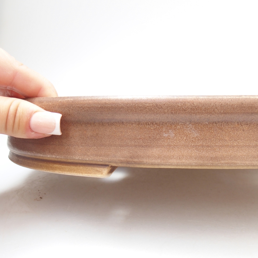 Ceramic bonsai bowl 30 x 26,5 x 4 cm, pink
