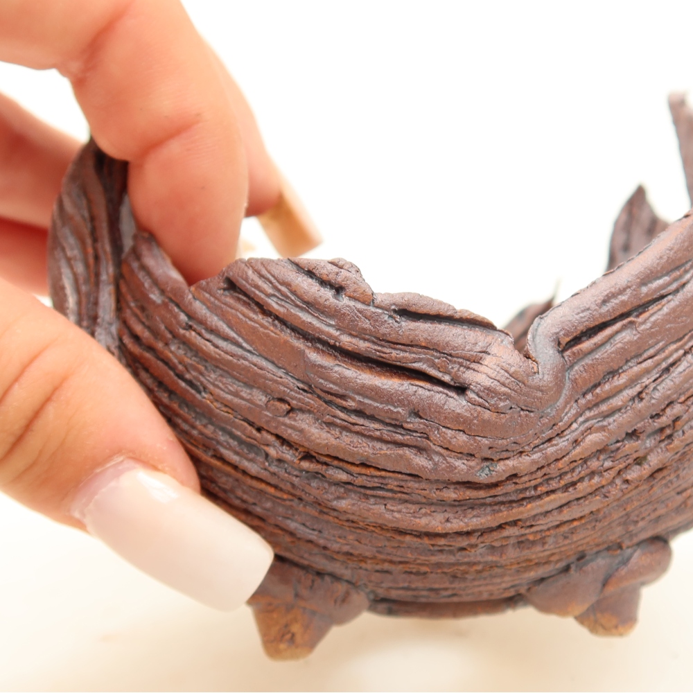 Ceramic Shell, 9.5 x 8.5 x 8 cm, brown