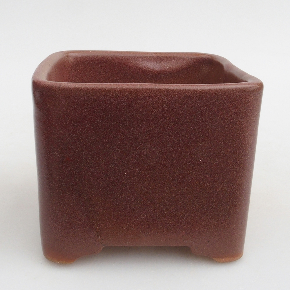 Ceramic bonsai bowl 10 x 10 x 8 cm, color brown