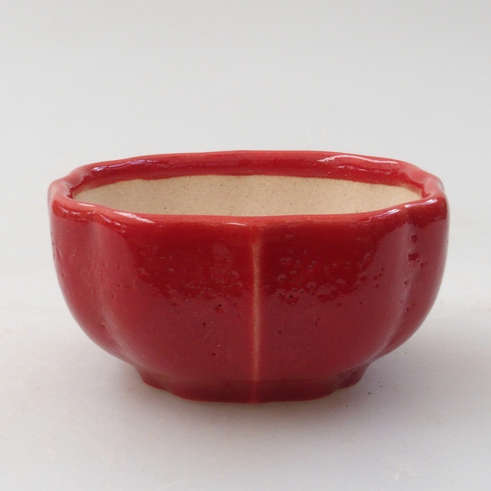 Mini bonsai bowl 6 x 5,5 x 2,5 cm, color red