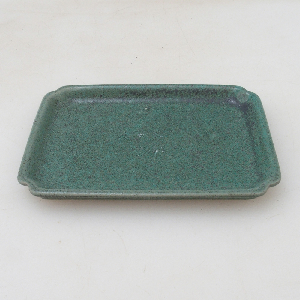 Bonsai bowl rectangle D5-S - 11.5 x 8.5 x 1 cm - green