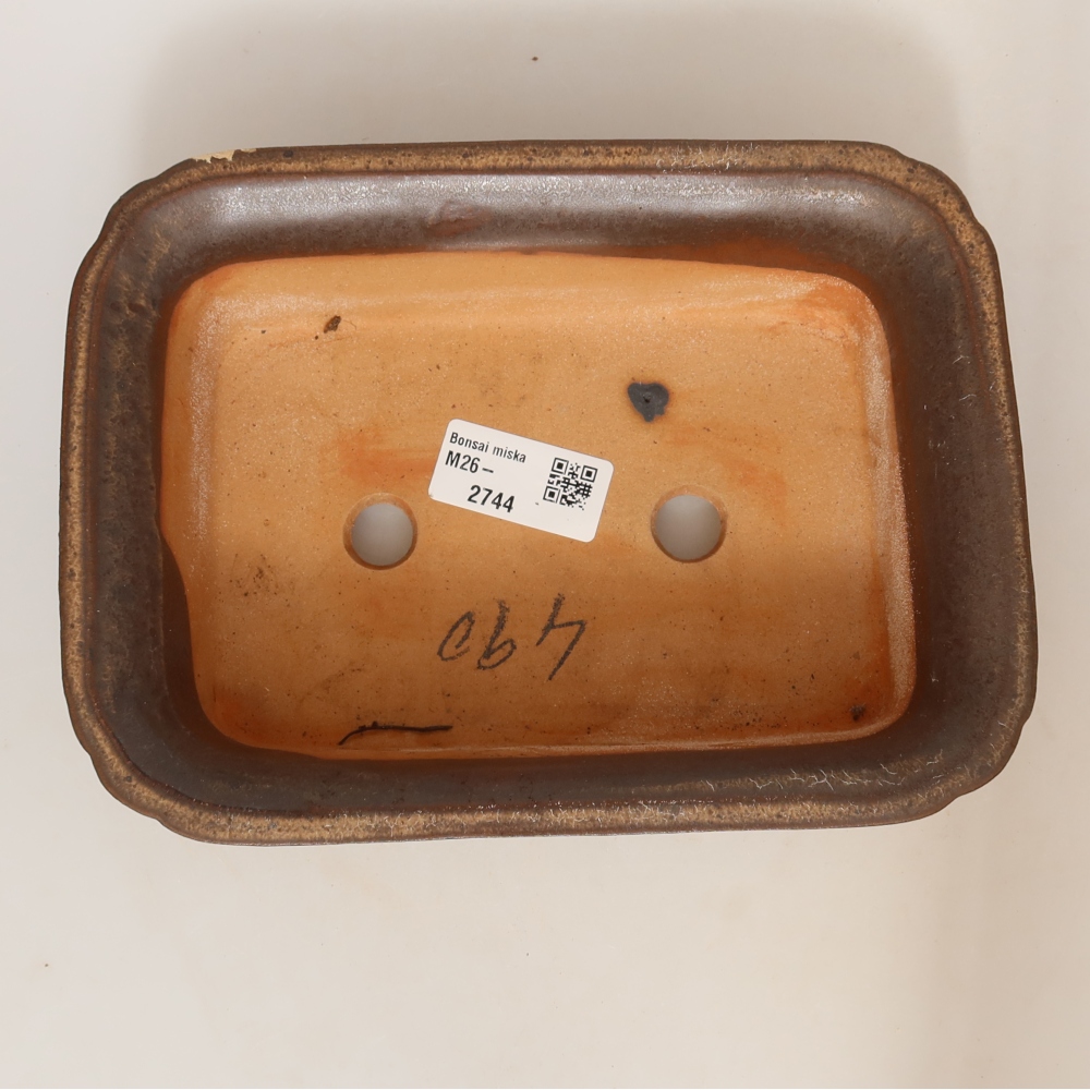 Ceramic Bowl, 20 x 15.5 x 5.5 cm, brown