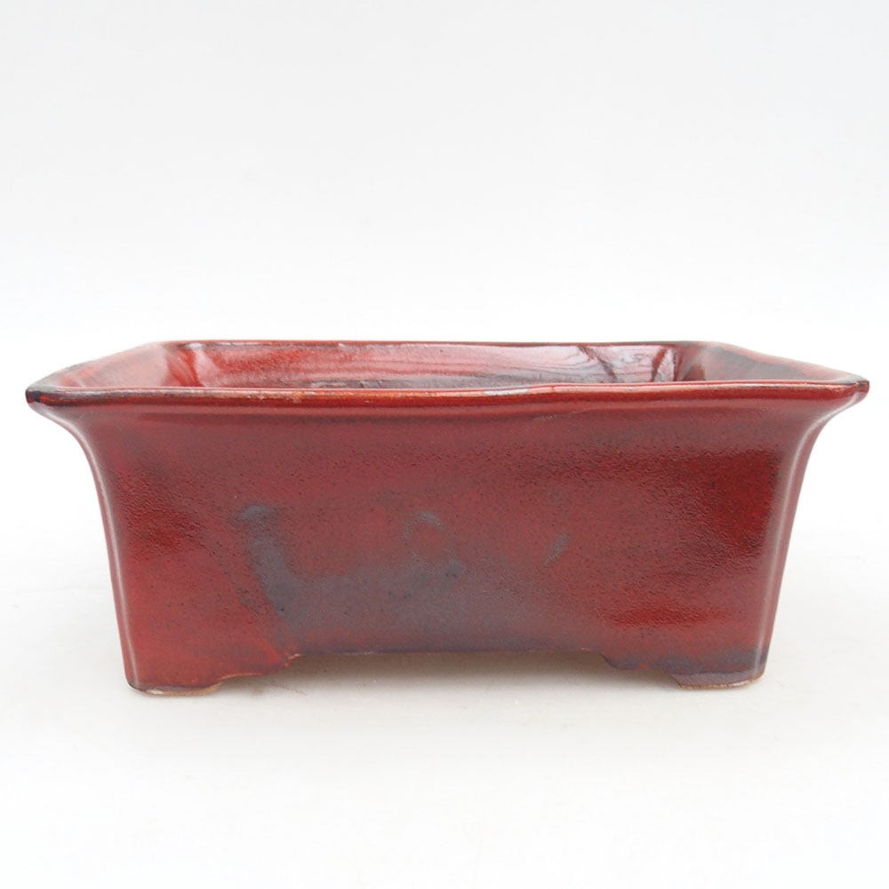 Ceramic bonsai bowl 18 x 14 x 7,5 cm, colour red